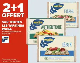 Carrefour Wasa bon plan sur toutes les tartines wasa offre