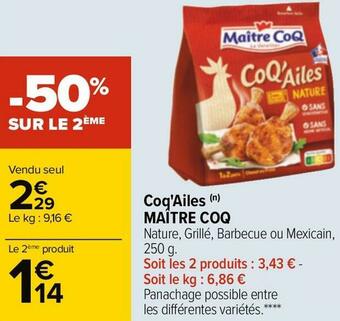 Carrefour Maître coq coq'ailes offre