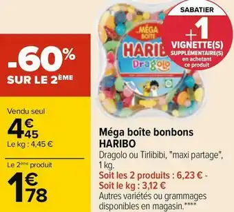 Carrefour Haribo méga boîte bonbons offre
