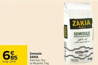 Carrefour Zakia semoule offre