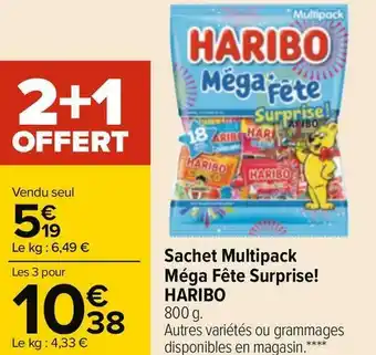 Carrefour Haribo sachet multipack méga fête surprise! offre