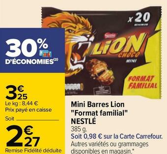 Carrefour Nestlé mini barres lion "format familial" offre
