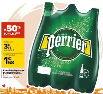 Carrefour Perrier eau minérale gazeuse offre