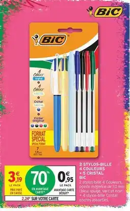 Intermarché Express Bic - 2 stylos bille 4 couleurs 5 cristal offre