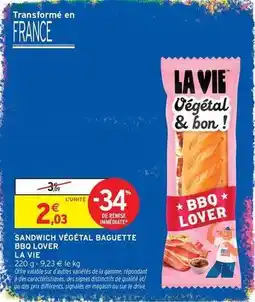 Intermarché Express La vie - sandwich végétal baguette bbq offre