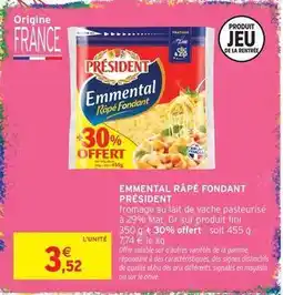 Intermarché Express Président - emmental rape fondant offre