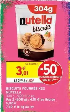 Intermarché Express Nutella - biscuits fourrés x22 offre
