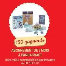 Intermarché Express Abonnement de 3 mois à pandacrafts offre