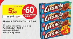 Intermarché Express Lu - granola chocolat au lait x4 offre