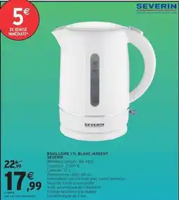Intermarché Express Severin - bouilloire 1.7 l blanc /argent offre