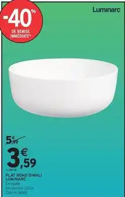 Intermarché Express Luminarc - plat rond offre