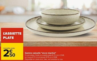 Carrefour Gamme vaisselle "encre réactive" offre