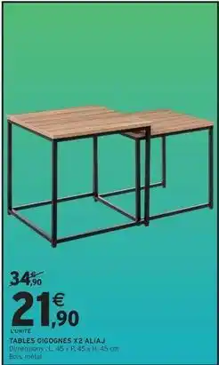 Intermarché Express Tables gigognes x2 aliaj offre