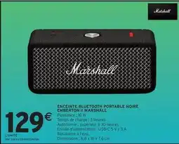 Intermarché Express Marshall - enceinte bluetooth portable noire emberton ii offre