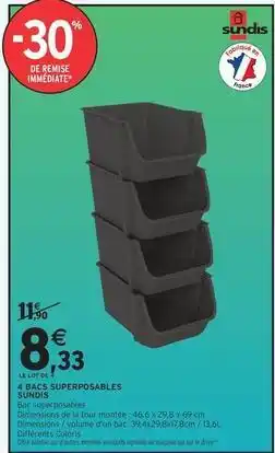 Intermarché Express Sundis - 4 bacs superposables offre