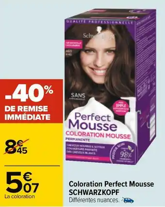 Carrefour Schwarzkopf coloration perfect mousse offre