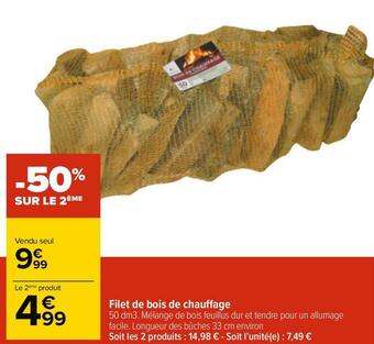 Carrefour Filet de bois de chauffage offre