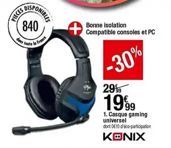 BUT Casque Gaming Universel Konix offre