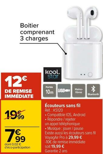 Carrefour Écouteurs sans fil offre