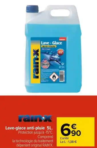 Carrefour Rain-x lave-glace anti-pluie 5l. offre