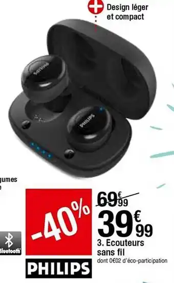 BUT écouteurs Sans Fil Philips offre