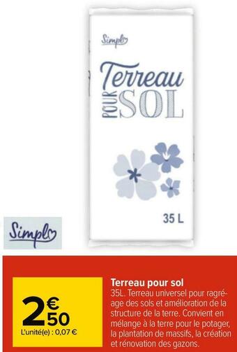 Carrefour Terreau pour sol offre