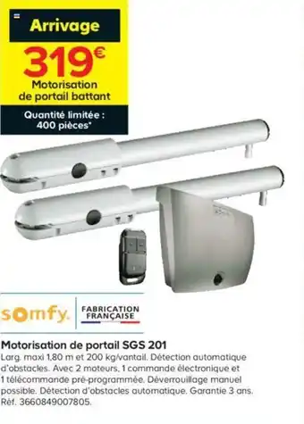 Castorama Motorisation de portail sgs 201 offre