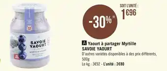 Géant Casino Savoie yaourt yaourt à partager myrtille offre