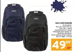 Trafic DAKINE SAC A DOS offre