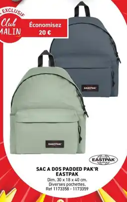 Trafic EASTPAK SAC A DOS PADDED PAK'R offre