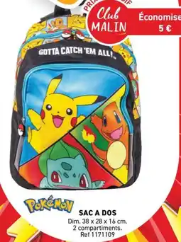 Trafic Pokémon SAC A DOS offre