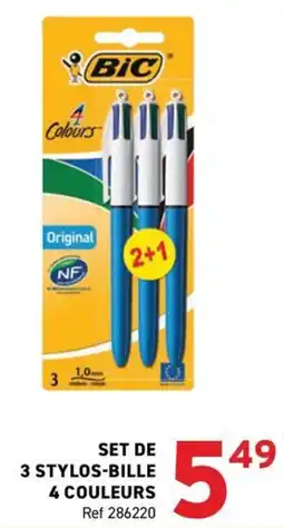 Trafic BIC Stylos-bille 4 couleurs offre