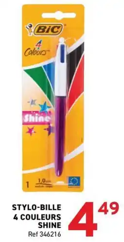 Trafic BIC Stylo-bille 4 couleurs Shine offre