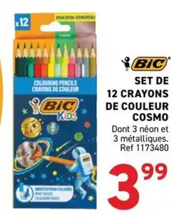 Trafic Bic set de 12 crayons de couleur cosmo offre