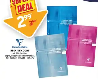 Clairefontaine BLOC DE COURS