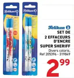 Trafic Pelikan SET DE 2 EFFACEURS D'ENCRE SUPER SHERIFF offre