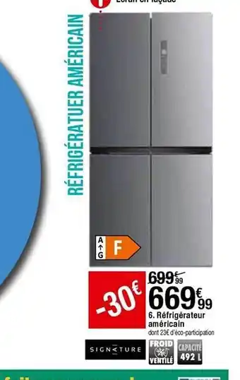 BUT Réfrigérateur Américain Signature offre