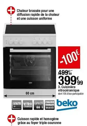 Cuisinière Vitrocéramique Beko