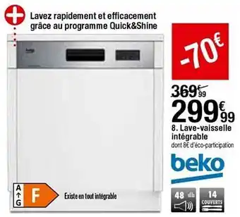 BUT Lave-vaisselle Intégrable Beko offre