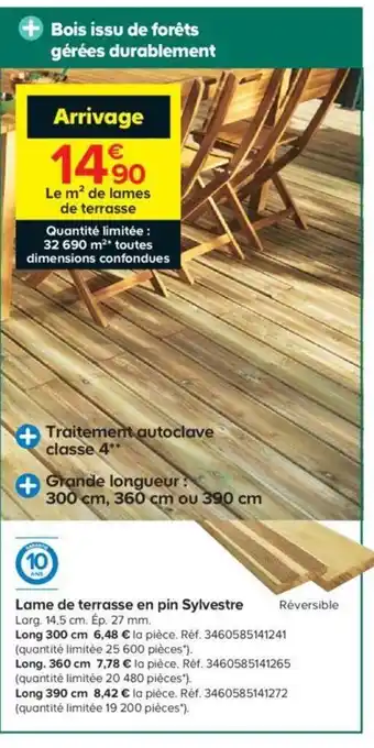 Castorama Lame de terrasse en pin sylvestre offre