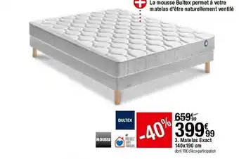 BUT Matelas Exact 140 X 190 Cm Bultex offre