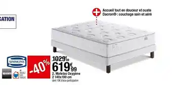 Matelas Oxygène 2 140 X 190 Cm Simmons