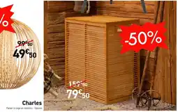 Habitat Charles Panier à linge en bambou - Naturel offre