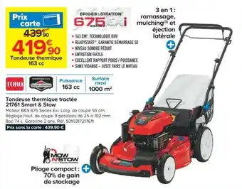 Castorama Tondeuse thermique tractée 21761 smart & stow offre