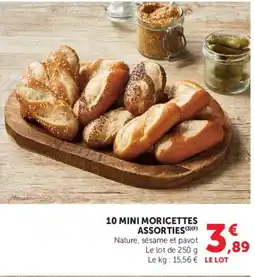Super U 10 mini moricettes assorties offre