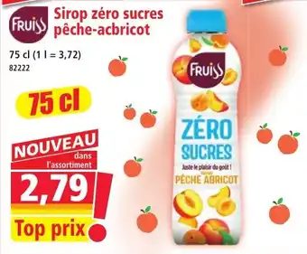 Fruiss Sirop zéro sucres pêche-abricot