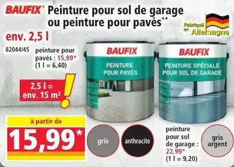 BAUFIX Peinture pour sol de garage ou peinture pour pavés