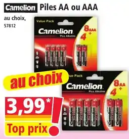 Norma Camelion Piles AA ou AAA offre