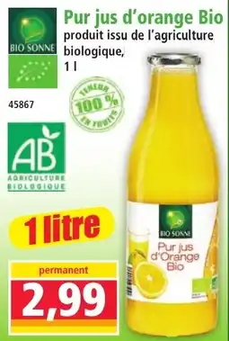 Norma BIO SONNE Pur jus d'orange Bio offre