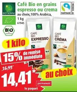 Norma BIO SONNE Café Bio offre